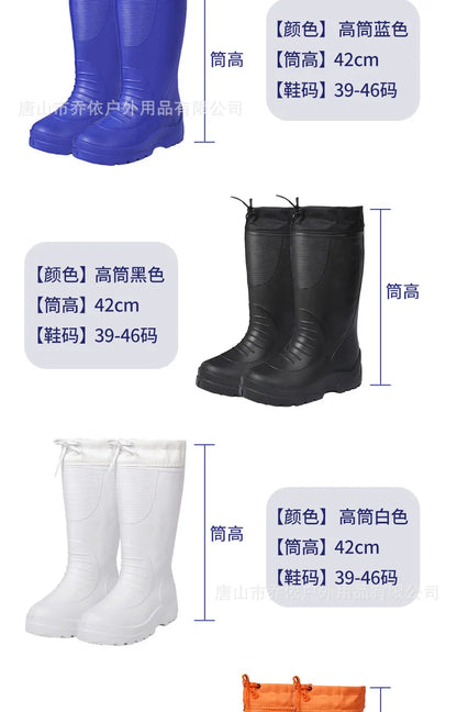 Men's Women's High-End Rain Boots Closed Rainproof and Waterproof Short and Mid.Calf Length Non-Slip Drawstring Rubber Boots