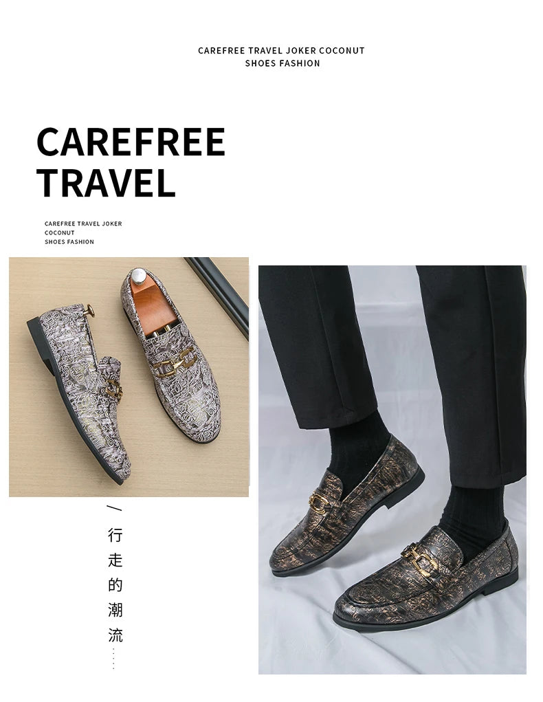 Leather Shoes Men's Business Shoes Luxury Brand Loafers Dress Moccasins Breathable Slip on Black Driving Shoes Male Formal Shoes