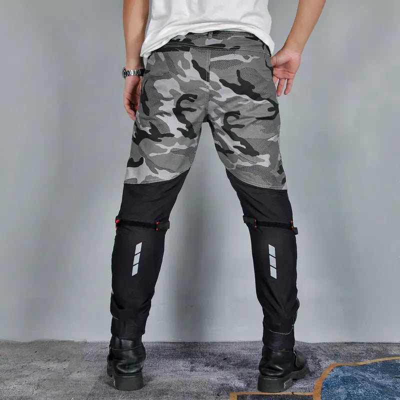 Summer Riding Knight Jeans With Protect Gear Pocket Net Motorcycle Pants  Pantalones Motocicleta Hombre Featherbed Jeans Gears