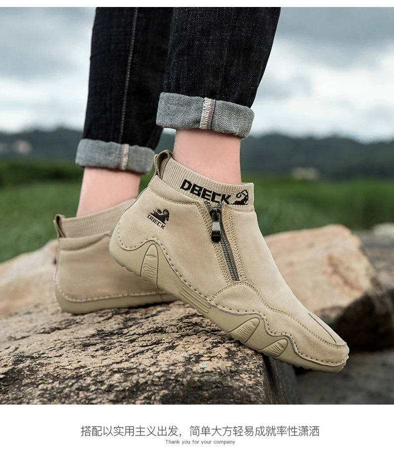 DBECK Men Sneakers Casual Shoes Male High Top Sneakers Winter Warm Designer Fashion Loafers Lace Up Shoes Men Ankle Boots