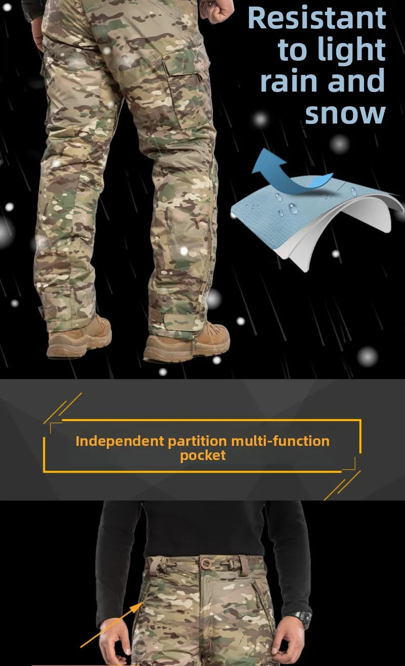 Winter Outdoor Camouflage Tactical Military Warmth Mountaineering Hiking Men Splash and Wind Proof Ski Pant
