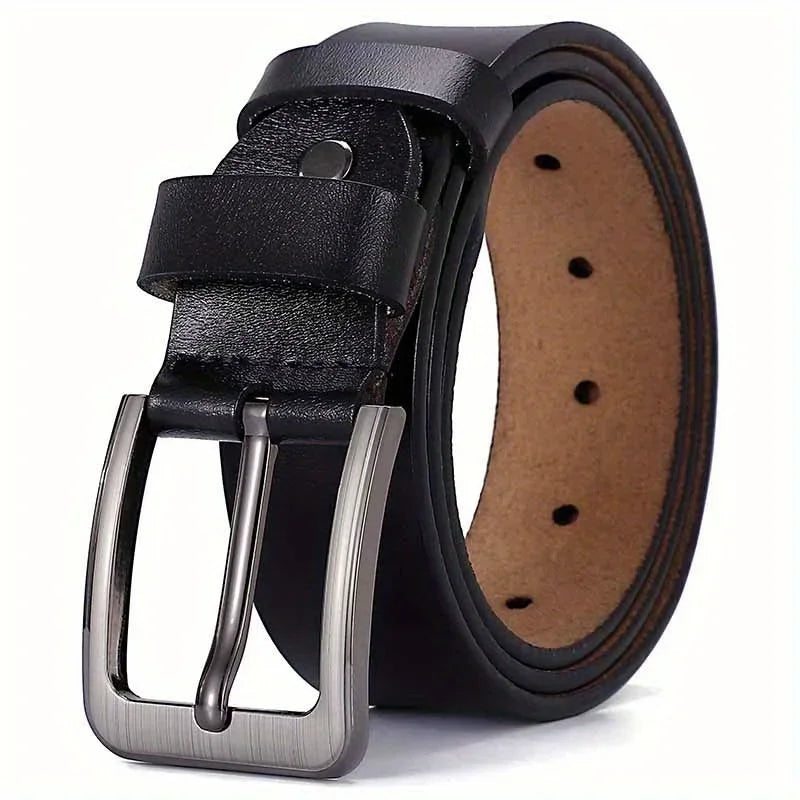 Belt for Men Original Genuine Leather Alloy Metal Pin Buckle Waist Belt Straps Plus Extra Size 105 110 120 130 140 150 160 170cm