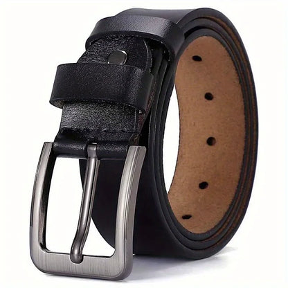 Belt for Men Original Genuine Leather Alloy Metal Pin Buckle Waist Belt Straps Plus Extra Size 105 110 120 130 140 150 160 170cm