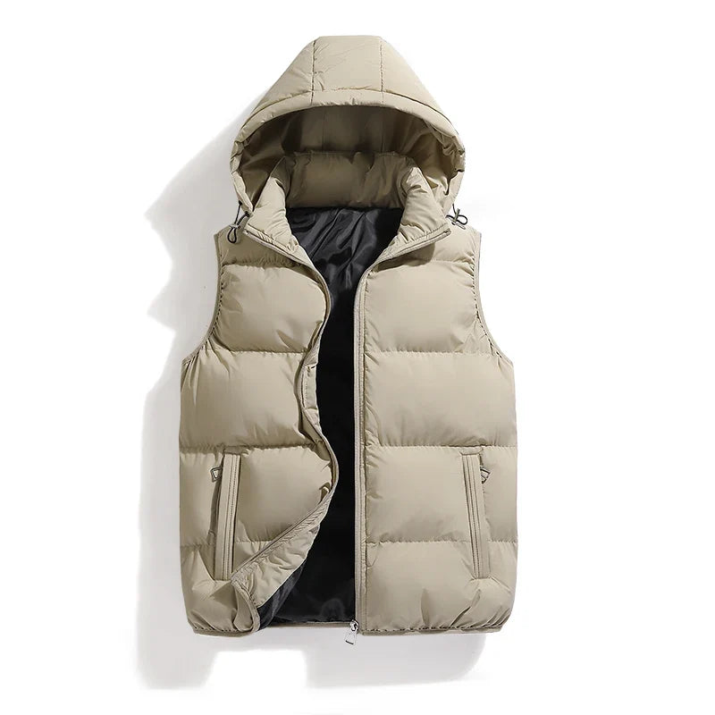 Mens Vest Jacket Warm Sleeveless Jackets Winter Waterproof Zipper Coat Autumn Stand-up Collar Casual Waistcoat Brand Clothing