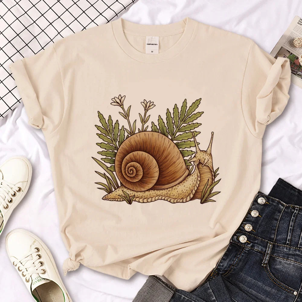 Snail t shirt women manga anime harajuku tshirt girl harajuku clothing