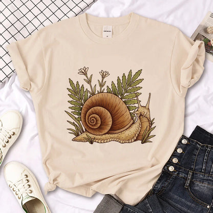 Snail t shirt women manga anime harajuku tshirt girl harajuku clothing