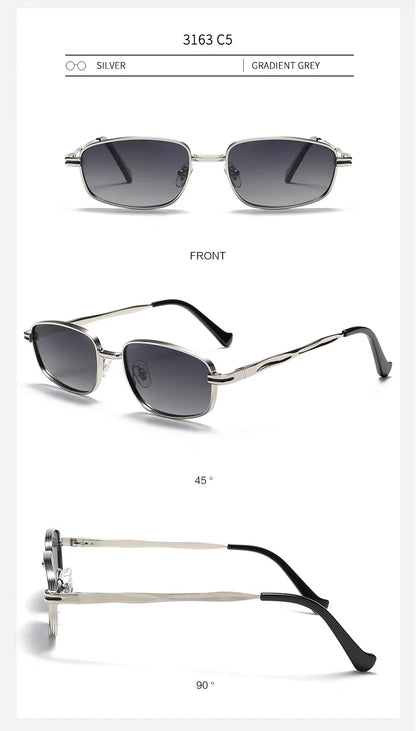 2026 Fashion Small Square Sunglasse Man Personality Brand Steampunk Metal Frame Sunglasses Women Retro Glasses UV400 Eyeglasses