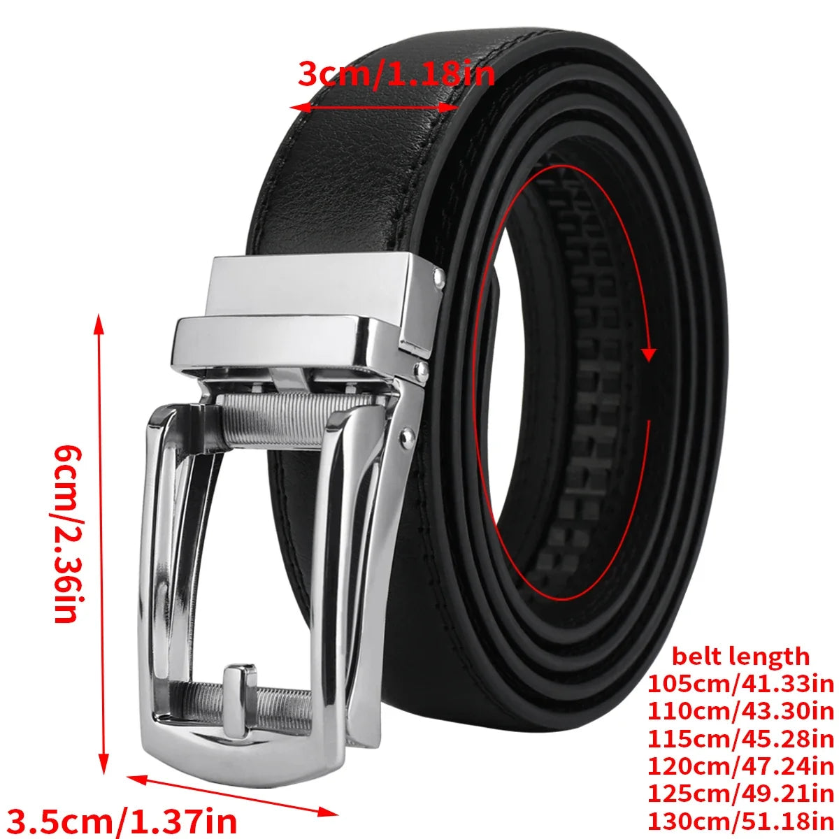 Men's automatic buckle waistband, adjustable without holes, suitable for office and daily casual wear