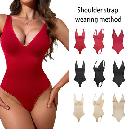 Slimming Underwear Bodysuits Tummy Reducing  Waist Trainer Shapewear Sexy Deep V Halter Top Two Ways To Wear