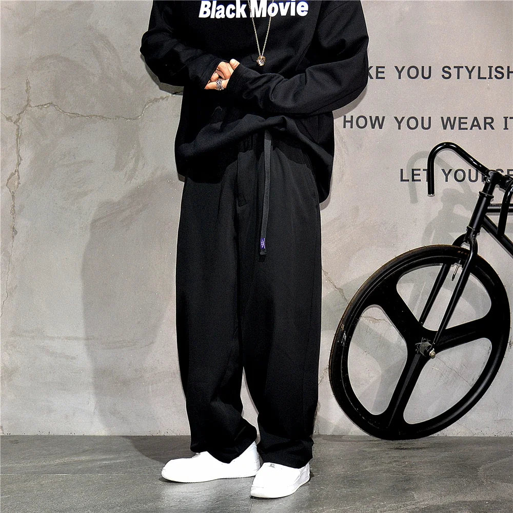 Japanese Vintage Casual Baggy Pants Mens Clothing High Quality Trend Straight Pants Fashion Loose Trousers Streetwear Pants Male
