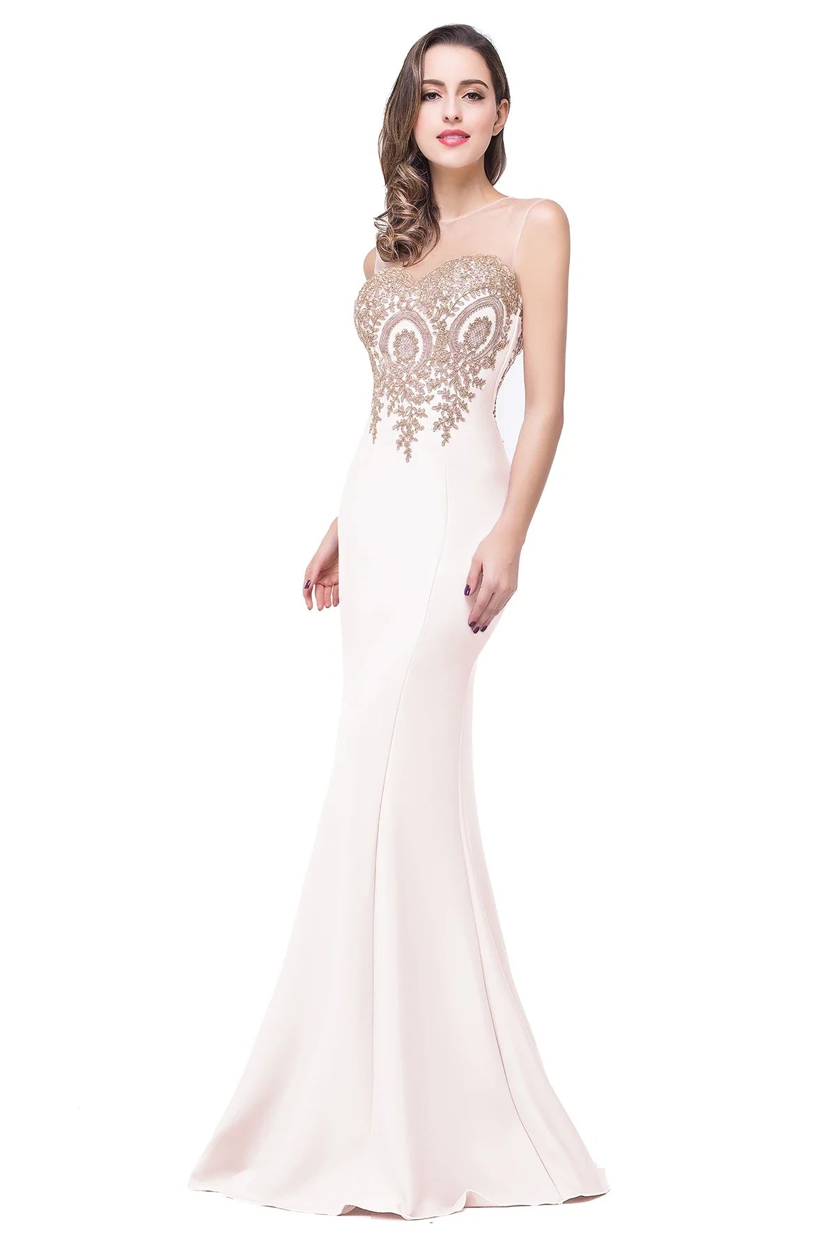 Elegant Mermaid Evening Dress Women Golden Appliques Lace Royal Blue Sweetheart Illusion Wedding Party Prom Gowns Robe de Soiree