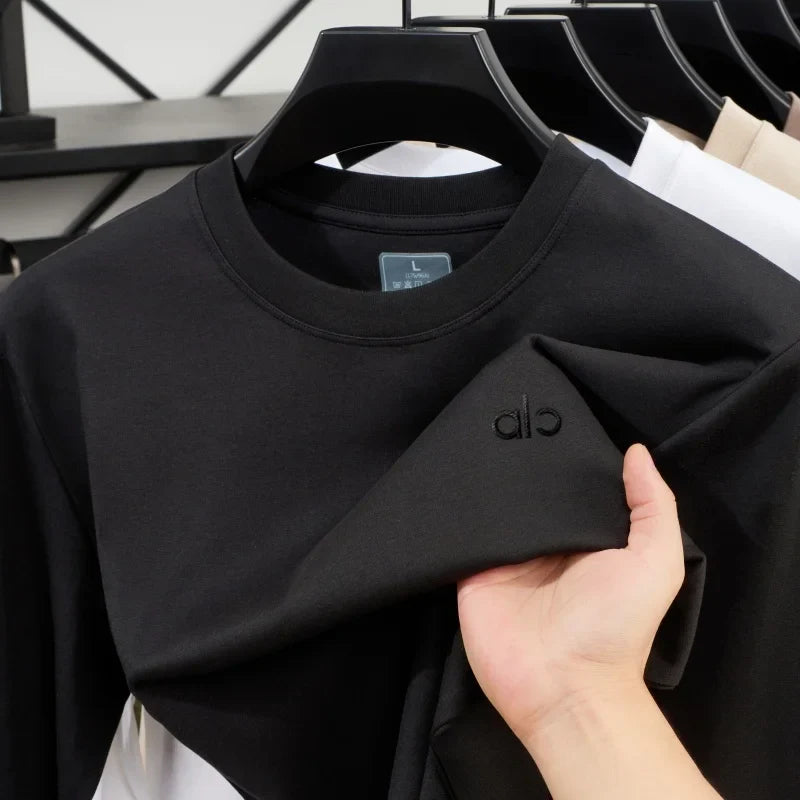 Fashionable Spring and Autumn New Comfortable Round Neck T-shirt High End Men's Bestselling Letter Embroidered Long Sleeve Top