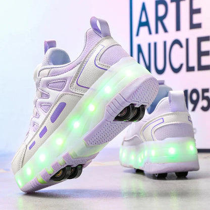 Children's And Teenage Roller Skates - Fashionable Upgraded Edition with Enhanced Stability - Detachable Dual-Use Sports Shoe