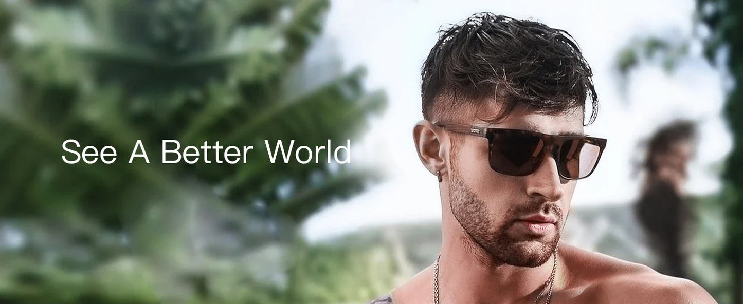 Retro Square Polarized Sunglasses Shade Men Lightweight TR90 Frame UV400 Protection Fashion Sun Glasses ZS3209