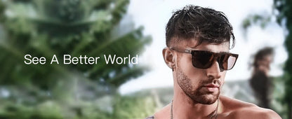 Retro Square Polarized Sunglasses Shade Men Lightweight TR90 Frame UV400 Protection Fashion Sun Glasses ZS3209