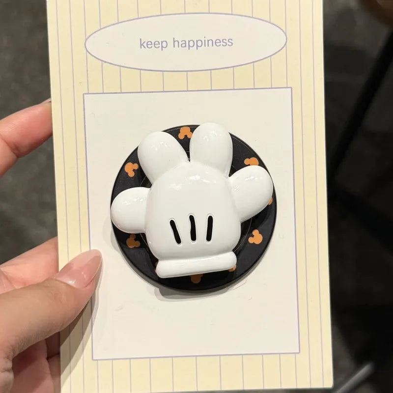 Cute Mickey Glove For Magnetic Phone Case with Stand 3D Hand Shape Grip Holder for 17 16 15 14 13 Pro Max  Disney Cartoon Cover.