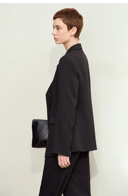 Minimalism 2024 Autumn New Blazers Women Notched Basic Quality Fashion Long Professional Jacket Women's Clothing 12443051