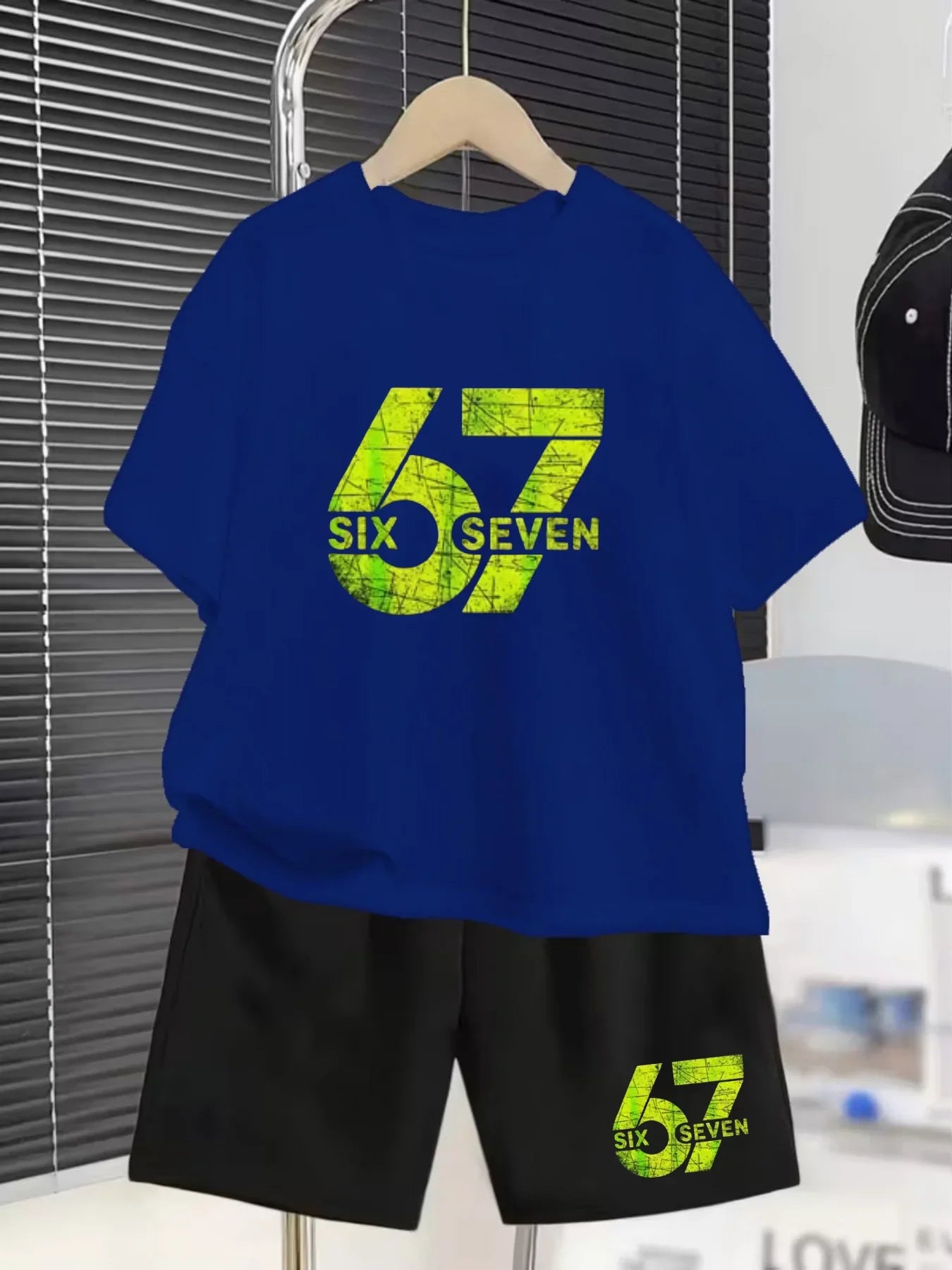 New Kids Clothes Girls 67 Funny Printer Kids T-shirt Shorts Pant Set Fashion Children's Clothes Casual Short Sleeve Shorts Set