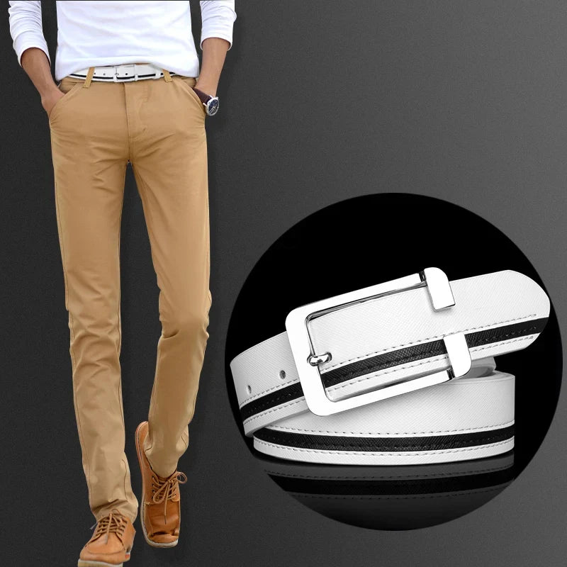 Luxury Brand Belts for Men &Women Unisex Fashion Shiny White Design pin Buckle High Quality Waist Leather Belts ceinture homme