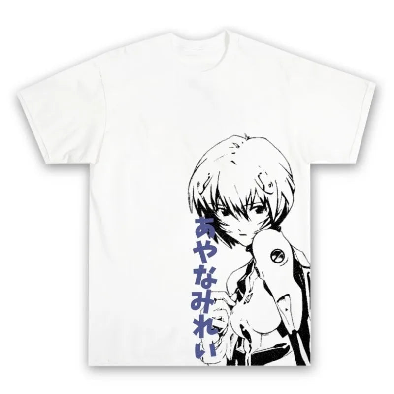 Anime Gospel Four Seasons Retro Pure Cotton Fashion Harajuku T-shirt Suitable for Men and Women Street Wear