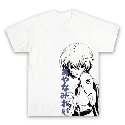 Anime Gospel Four Seasons Retro Pure Cotton Fashion Harajuku T-shirt Suitable for Men and Women Street Wear