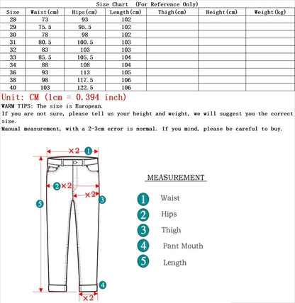 New High Quality Men's Trend Yellow Red White Jeans 2024 Spring Autumn Male High Waist Casual Pants Classic Brand Denim Trousers
