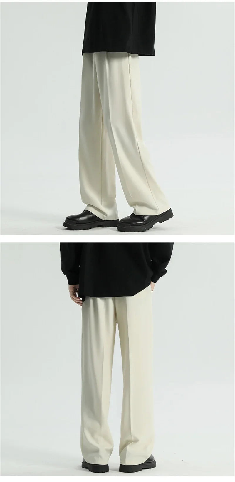 Men's Straight Pants Thin Man Black Comfortable Pant Summer Casual Streetwear Loose Trouser Japanese 5XL Trendy Fashion