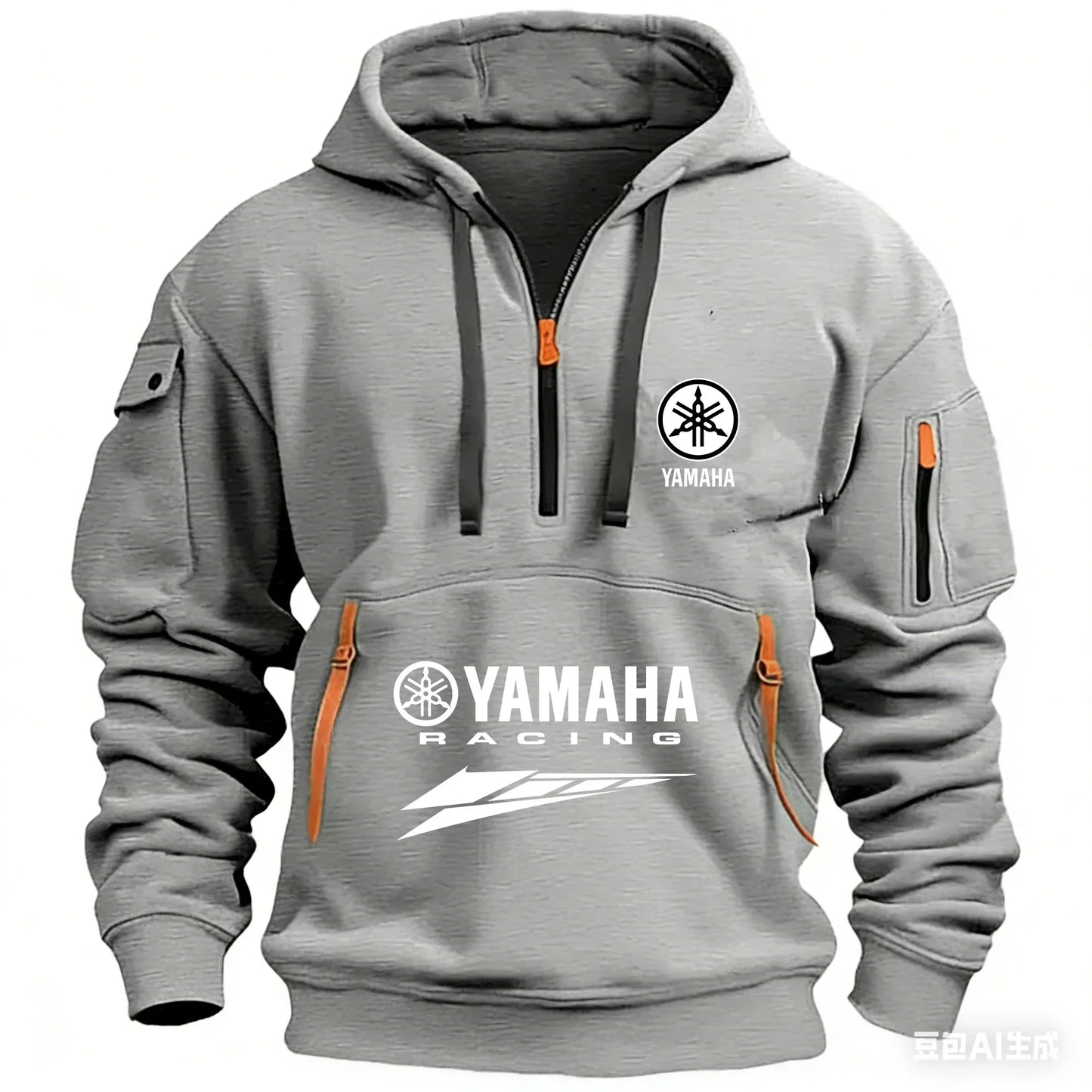 2026 New Yamaha Logo Racing Motorcycle Racing Outdoor Sports Men's Half Zipper Pocket Women's Large Hoodie