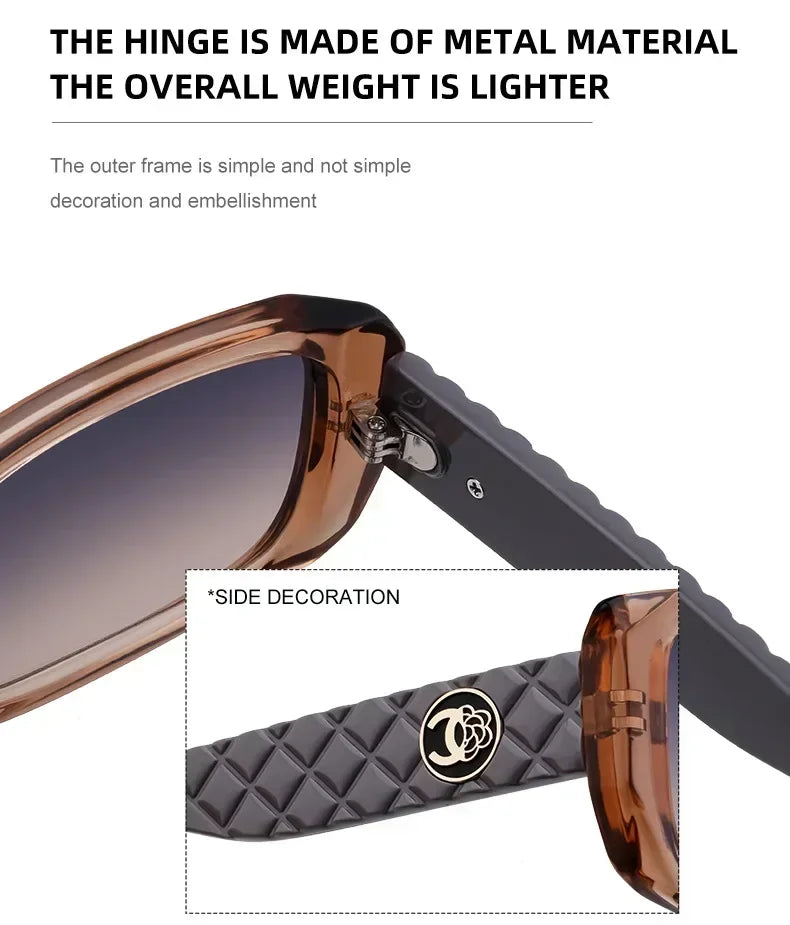 New Luxury Designer UV400 Sun Glasses for Women Men Trendy Rectangle Sunglasses Ladies Retro Fashion Cool Gafas De Sol Sunglass