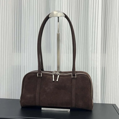 Elegant Versatile Suede Underarm Bags For Women Premium Soft Genuine Leather Shoulder Bag For Office Commute Lady Handbags New