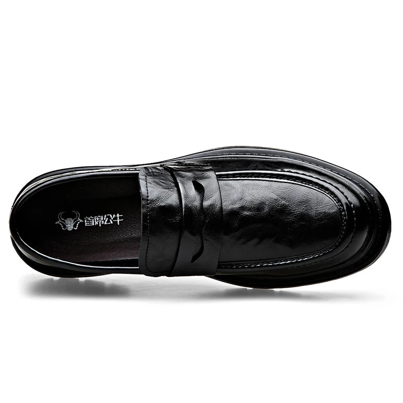 Fashion Leather Mens Casual Shoes Breathable Business Handmade Slip On Shoes Hot Sale Brand Classic Men Shoes Flats Moccasins