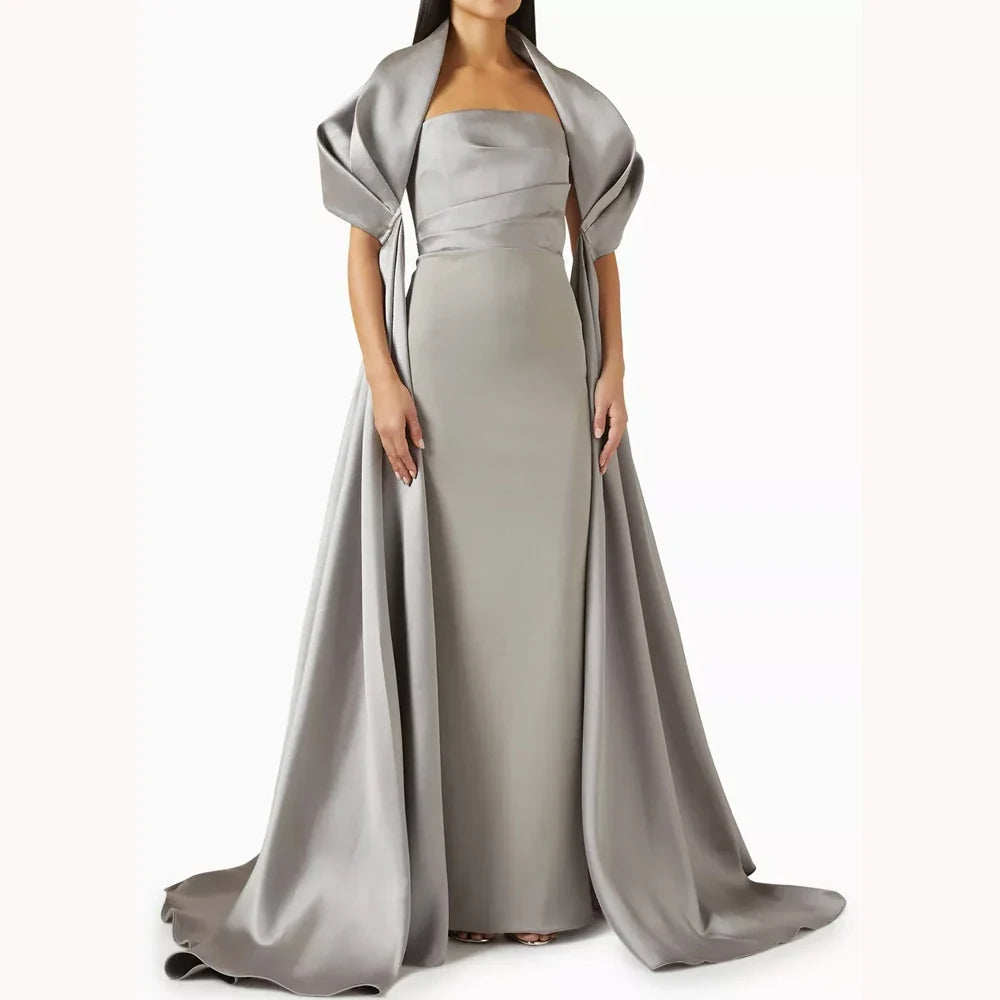 Customized Sexy Elegant Train Dress A-Line Evening Dresses Occasion Formal Exquisite High Quality Prom Party Gowns for Women