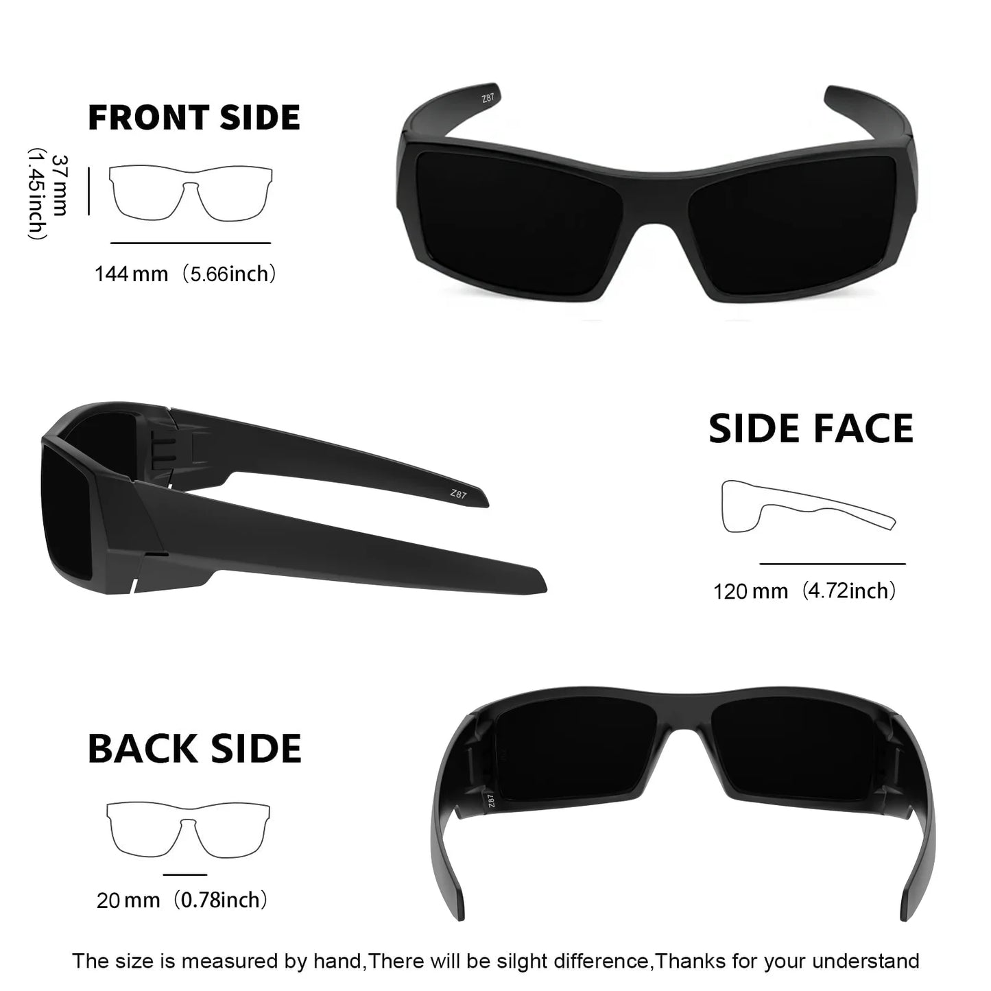 Z87 Polarized Sunglasses Men Women Wrap Around Sport Driving UV400 Retro Vintage Shield Safety Glasses 8231