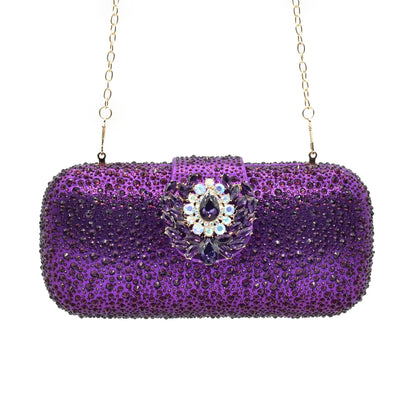 Purple Shoe and Bag Set for Party Women Shoes and Bags To Match Set Italy Elegant Rhinestone Lady Heeled Pumps Women Wedding