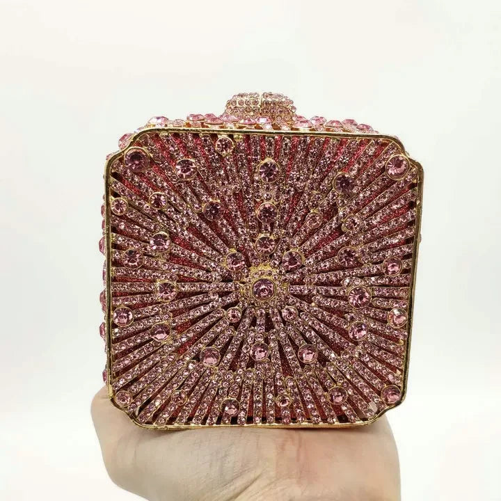 Crystal Women Evening Clutch Bag Wedding Bridal Minaudiere Box Rhinestone Handbags and Purses