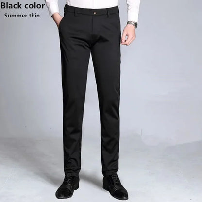 Formal Dress Suit Pants Tall Men 190CM Business Black Blue Plus Size 40 42 44 46 Extra Long Lengthened Straight Office Trousers