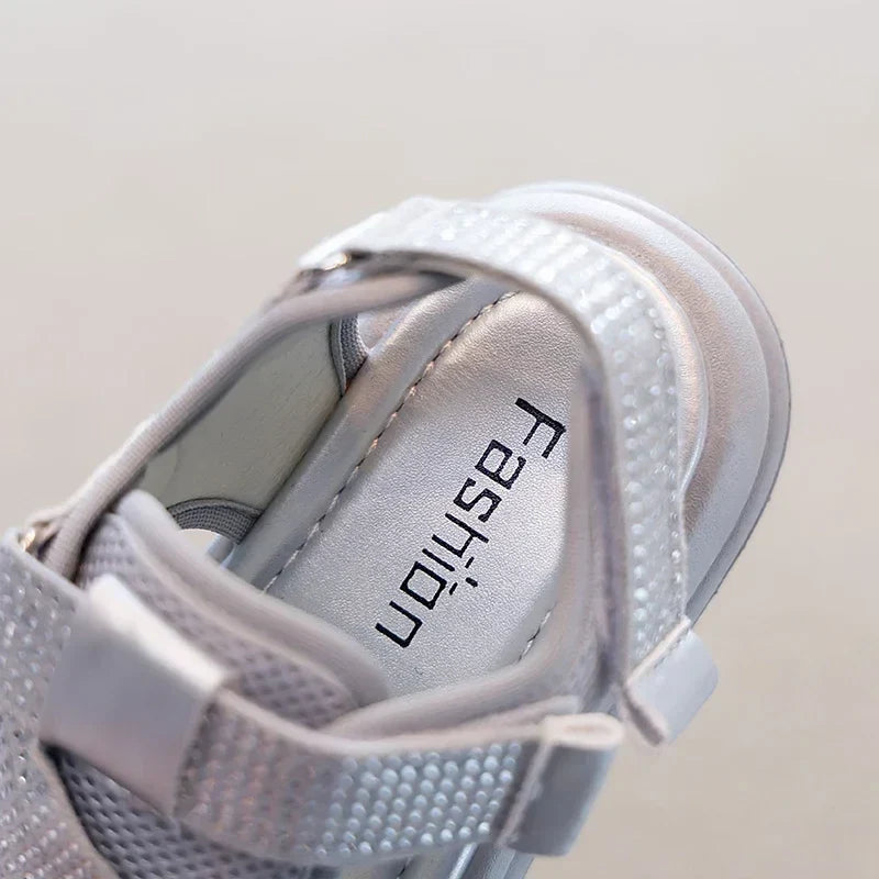 Summer Girls New Sandals Breathable Mesh Children's Causal School Sandals Simple Fashion Kids Beach Platform Sandals Open-toe