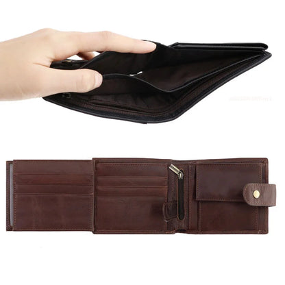 Portefeuille Homme RFID Vintage Cuir Véritable Portefeuilles Homme Porte-cartes Porte-monnaie Sac à main Portefeuille Homme