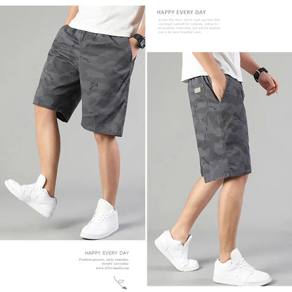 Men's Sweat Shorts Relaxed Fit Mens Cargo Shorts Casual Camo Shorts Drawstring Cotton Shorts Stretch Elastic Waist