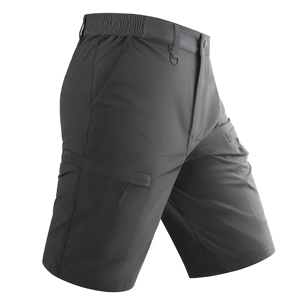 Waterproof Cargo Shorts Men's Summer Quick Dry Hiking Shorts Outdoor Multi-pockets Camping Training Work Shorts Man
