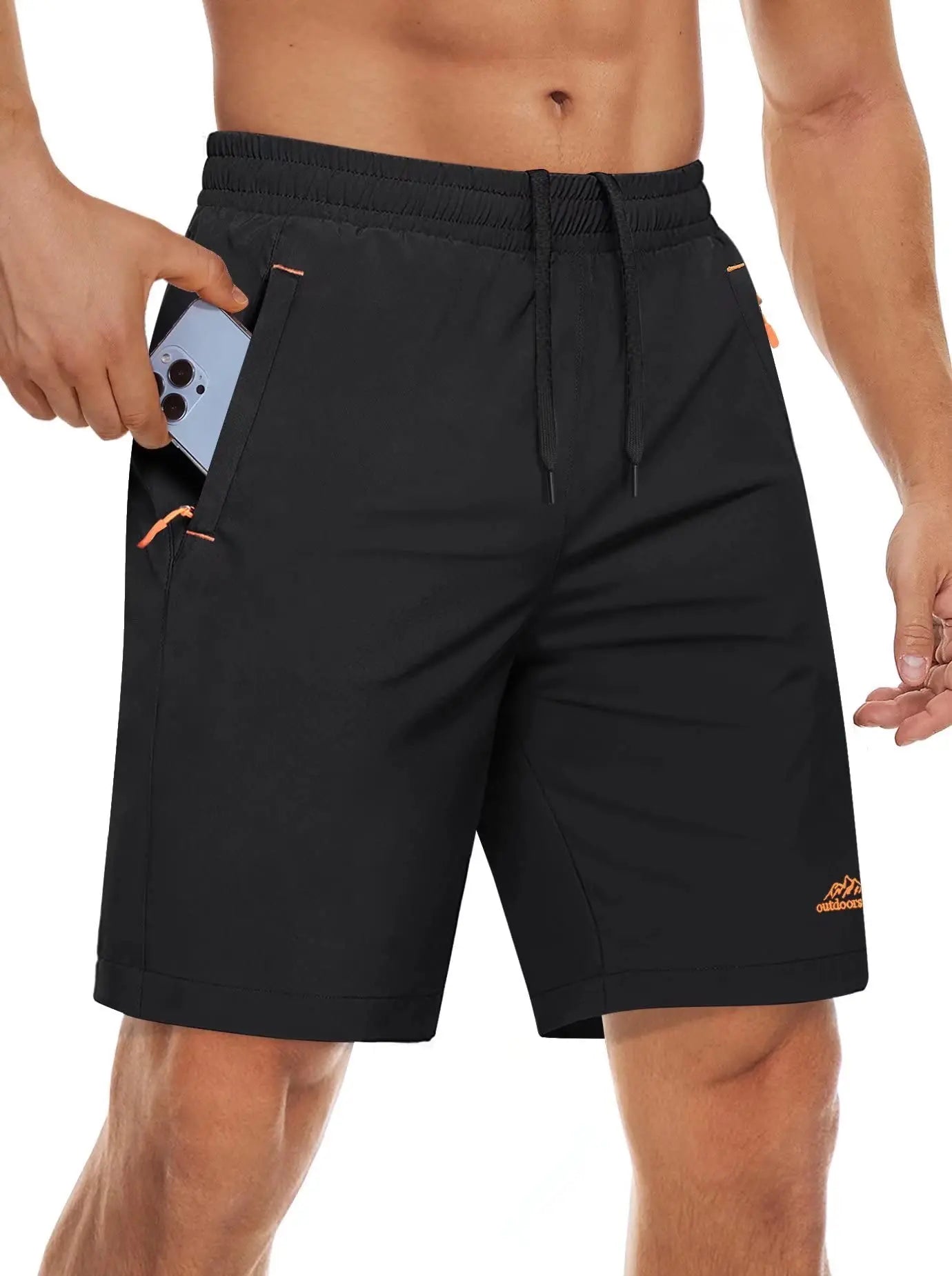 Quick Dry Athletic Running Shorts with Zipper Pockets Men's Summer Shorts for Gym Training Workout Hiking Casual Shorts