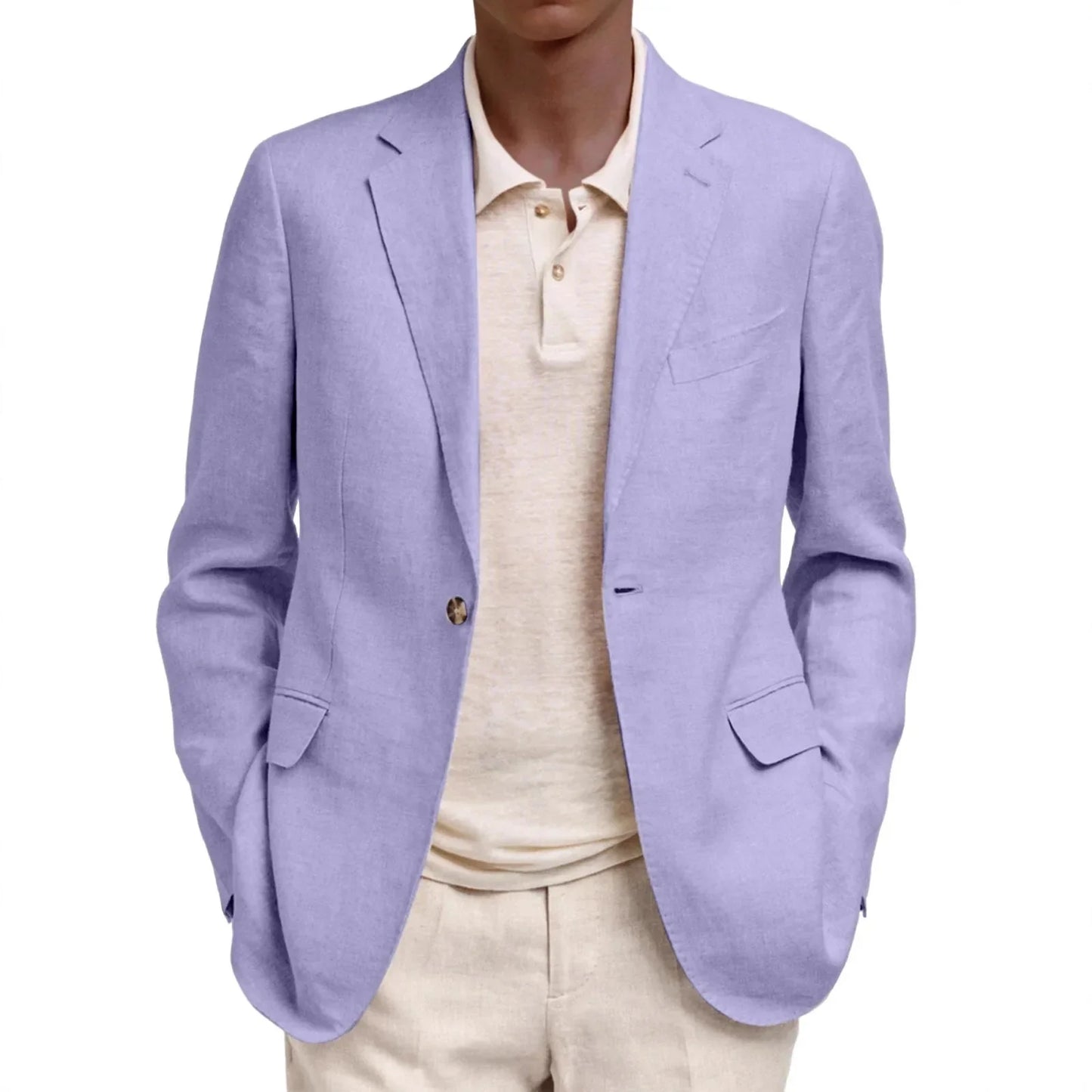 Spring Autumn Men's Single Button Blazers Solid Smart Casual Turn Down Collar Suit Outwear Male Slim Fit Fashion Blazer Coat Man
