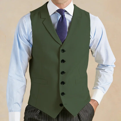 Men Vest Light Gray With Lapel Single Breasted Waistcoat For Wedding Banquet Business Work Office Casual Daily Men Suit Vest