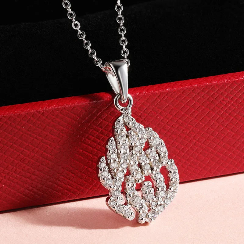 18k Plated All Real Moissanite Necklace for Women Wedding Classic Lab Diamond Pendant Sterling Silver 925 Chain Wholesale