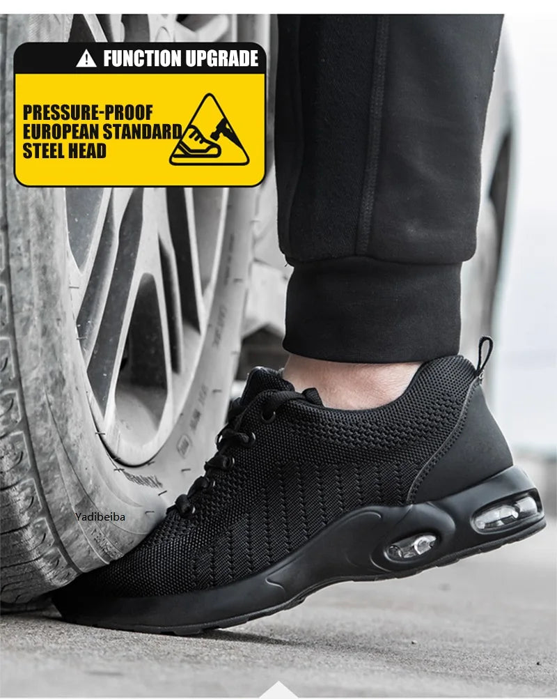 High Quality Men's Boots Safety Shoes Steel Toe Puncture-Proof Work Boots Lightweight Safety Work Shoes Men Indestructible Shoes