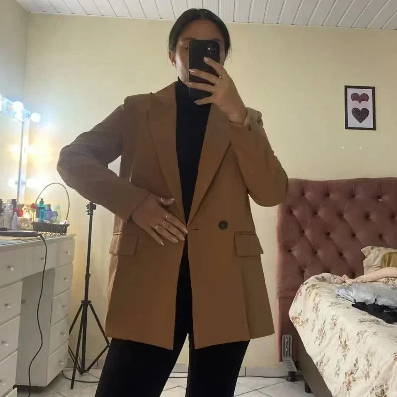 2025 Women's Blazers New Office Casual Blazer Woman Straight Outerwears Fashion Women's Tailoring Blazers for Women Coats