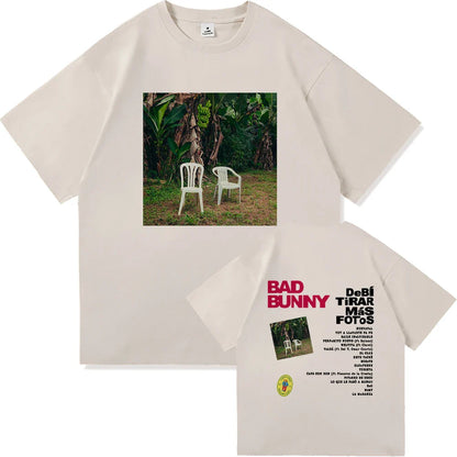 Bad Bunny DTMF World Tour 2025-2026 TShirt Men/women Clothing Vintage Harajuku High Quality Clothes Cotton TShirts for Fans Gift