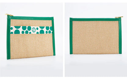 Handmade Woven Clutch Bag Ribbon Embellished Niche Style Clutch Bag
