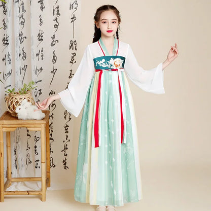 Girl Modern Hanfu Chinese Style Dress Halloween Fairy Kids Clothes Vestidos Traditional Cosplay Children Costume Girls Dresses