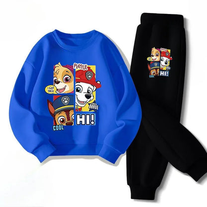 Children's Casual Hoodies Sets Boys and Girls' Pullover Long Pant Two  Piece Suit Kids Breathable Sweatsuit